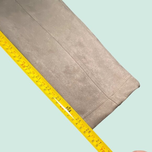 Andrew Marc Brown Faux Suede Front Seam Pull On Pants Career Comfort Soft - Picture 4 of 6